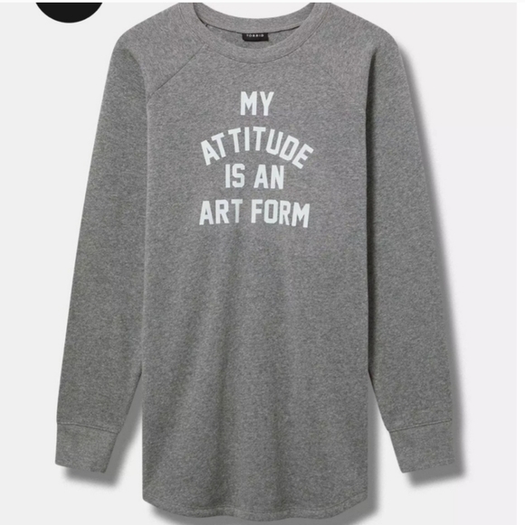 torrid Tops - NWT Torrid “Attitude” Tunic Sweatshirt 3X